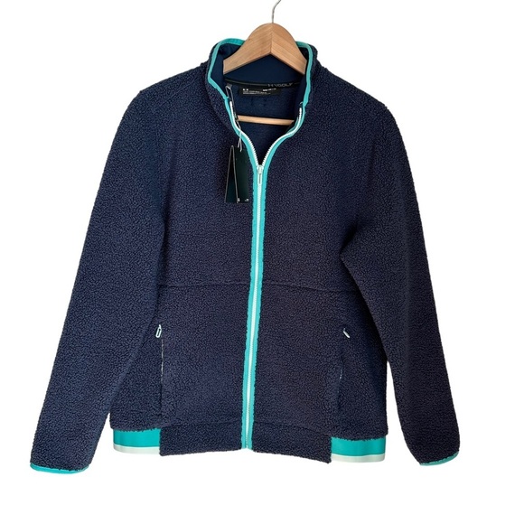 Under Armour Golf Mens Blue Fleece Full Zip Jacket Size M‎ NWT - Picture 1 of 11